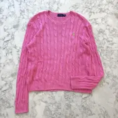 POLO RALPH LAUREN ケーブルニット セーター ピンク