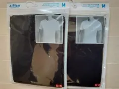 ユニクロ　エアリズム　M　黒　クルーネック　T　半袖　２枚セット