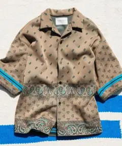 美品コットンジャカードニット オープンカラーシャツ TOMORROWLAND