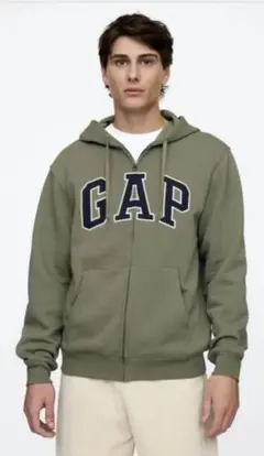 リラックス GAPロゴ ジップアップパーカー(ユニセックス)