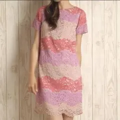 グレースコンチネンタル　ボーダー　レース　ワンピース