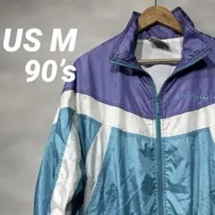 90年代 adidas ウィンドブレーカー メンズ　ナイロンジャケット　US M