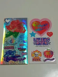 キラキラシール セット レトロ シール 2枚組 セット売り ステッカー　キラキラ