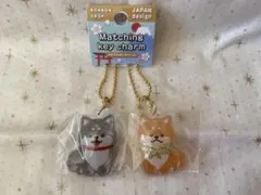 【Q-LiA正規品】和柄 ボンボンドロップおそろいキーチャーム 柴犬①