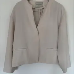 【値下げ】ユナイテッドアローズ ベージュ ノーカラージャケット フリーサイズ
