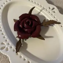 バラ レザー調 コサージュ