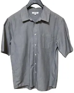 【美品】GLOBAL WORK イージケアリネンシャツグレー Ｌサイズ