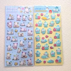ぷくっとシール　サンリオ　ポチャッコ　ハンギョドン　ぷっくりシール