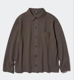 定番 ユニクロ ミラノリブシャツカーディガン ブラウン 茶色 XL