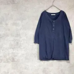 グローバルリズムエッセンス　綿100%　五分袖　Tシャツ　黒　コットン　春夏のサムネイル