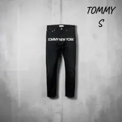 TOMMY トミー ブラック スキニーパンツ ロゴプリント S ストレッチのサムネイル