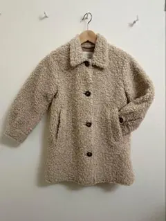 ZARA ベージュ プードル調 ウールコート 128cm 8