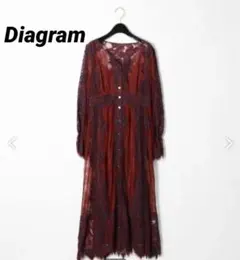 ダイアグラム エンブロイダリー ロングワンピース 総レース ペチコート付き