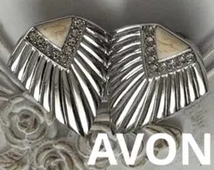 エイボン　ヴィンテージイヤリング　シルバー　扇　貝殻