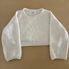 ZARA ホワイト クロップドセーター 8-9