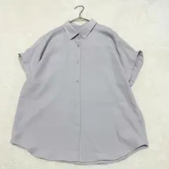 yt157 美品✨エアリーシャツ 半袖ブラウス シアー オフィスカジュアル