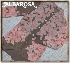 か*ん様 アルバローザ　花柄シフォンブラウス　茶のサムネイル