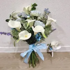 ウェディングブーケとブートニア