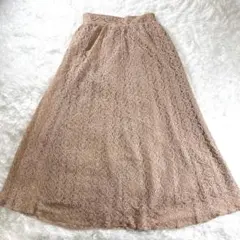 タグ付♡アースミュージックアンドエコロジー　ロングスカート　総レース　大人可愛い