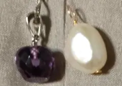 天然石と淡水パール付きシルバー９２５のネックレス　レディースメンズ