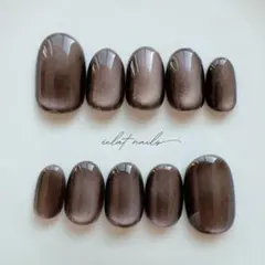 【#079】ネイルチップ　マグネット　ワンカラー　コーヒーブラウン