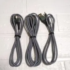 USB Type C ケーブル【1m ×2本　2m×1本】 グレー