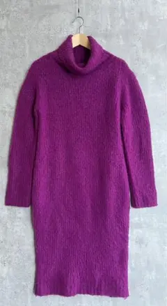 FRAY.I.D 紫 タートルネック ひざ丈ワンピース