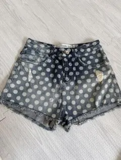 ZARA ザラ デニム ショートパンツ ドット 水玉 グラデーション XS 34