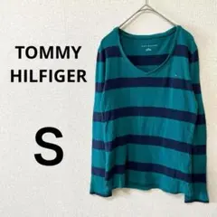 TOMMY HILFIGER トミーヒルフィガー　ボーダーカットソー　緑　Ｓ