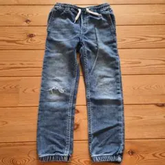 GAPキッズ デニム ジョガーパンツ ダメージ加工120cm