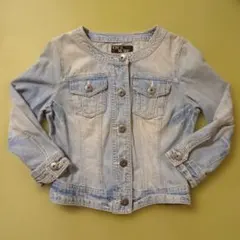 セシルマクビー ライトブルー ノーカラーデニムジャケット M