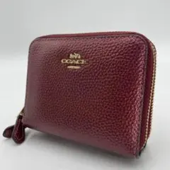 良品 COACH 財布 レザー ボルドー