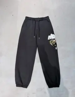 迷彩ロゴ刺繍 黒 スウェットパンツ