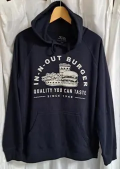 美品　インアウトバーガー　パーカー　M　ネイビー