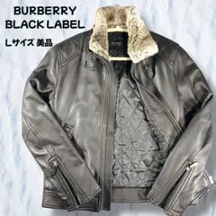 美品　バーバリーブラックレーベル　レザーブルゾン　レザージャケット　ライダース Yahoo!オークション -「burberry black label レザーライダース