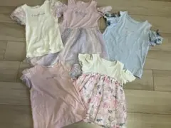 120サイズ トップス5点セット 女の子 保育園 幼稚園 小学生 肩あき レース