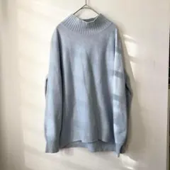 ノーリーズソフィ ボトルネックウールニット アウトドアプルオーバー　ブルー系