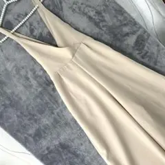 Lax Dan Tia ベージュ オールインワンワイドパンツ　しまむら