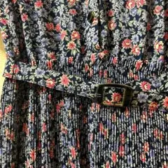 昭和レトロワンピース　パープル系花柄