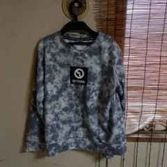 キッズ トレーナー グレー系 タイダイ柄