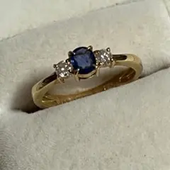 サファイア　リング　#9 ダイヤモンド　K18
