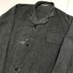 50'sビンテージ古着！フランス製 APELTEX ブラックシャンブレー コートのサムネイル
