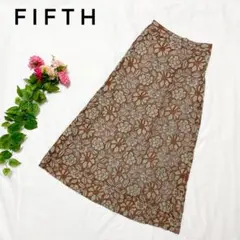 fifth フィフス　スカート　ロング　フレア　レディース　ブラウン　茶色　花柄