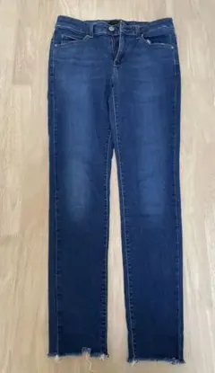 UNIQLO スキニーデニム ダークブルー フリンジ裾