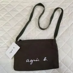 【WEB限定】agnes b. アニエスベー ロゴサコッシュ　カーキ　キャンバスのサムネイル
