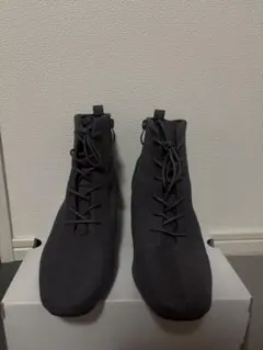 ダークグレー スエード調 ショートブーツ