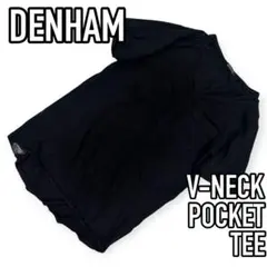 DENHAM●Vネック ポケットTシャツ 黒 ブラック 無地Tシャツのサムネイル