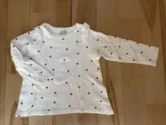 petit mainハート柄 長袖カットソー 100