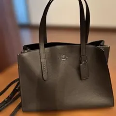 COACH コーチ　ブラックレザートートバッグ　レディース　美品