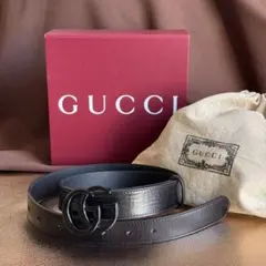 GUCCI ブラック ベルト GGバックル サイズ82〜100cm ユニセックス